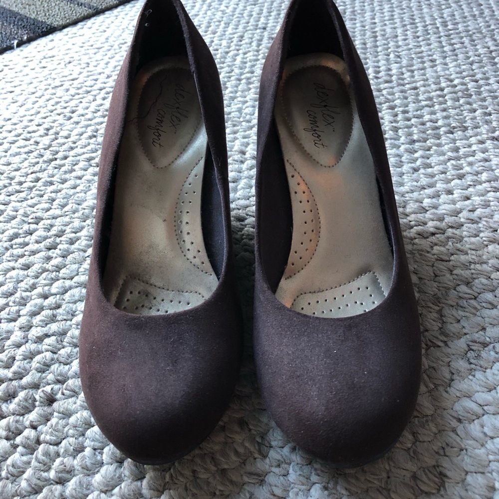 Brown platform/wedge shoes